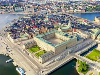 Stockholm,,Sweden.,Royal,Palace,In,Stockholm.,Kungliga,Slottet.,Aerial,View,